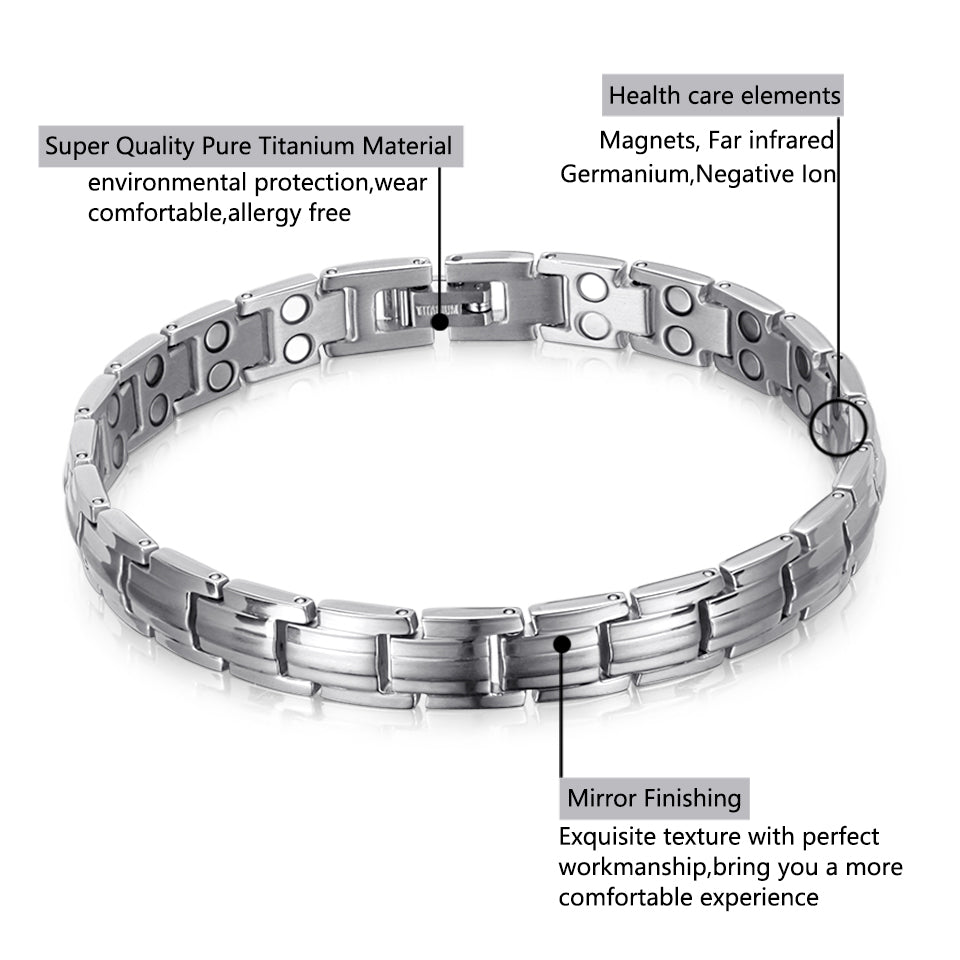 High Gauss Most Effective Powerful Women Titanium Magnetic Therapy Bracelets