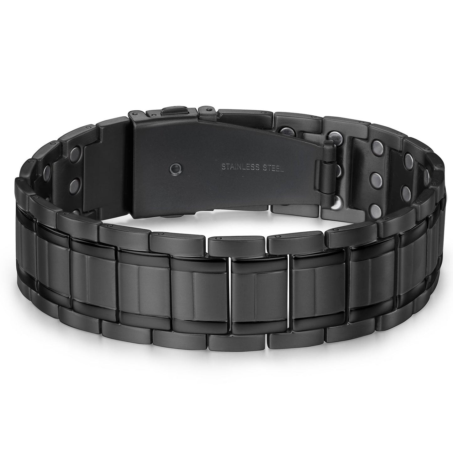 Powerful Strength Black Stainless Steel 3X Magnetic Bracelet for Men