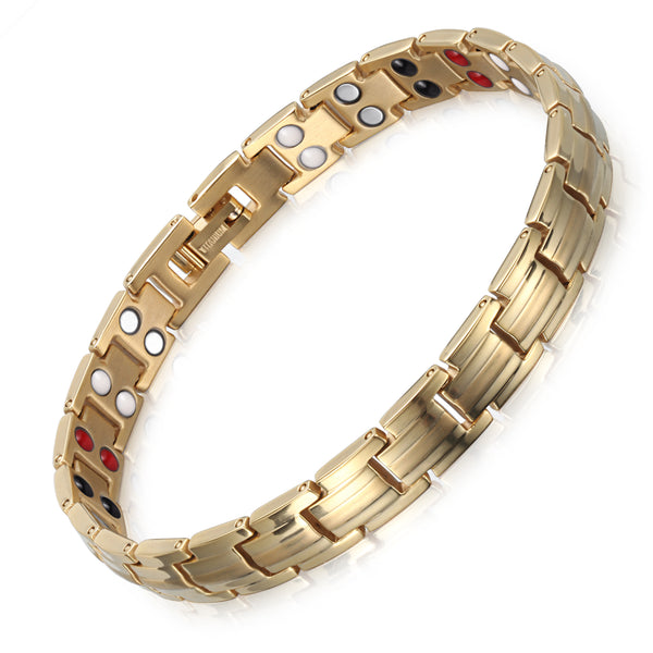 Womens Powerful Titanium Magnetic Bracelet , Gold , OTB-1537G-W