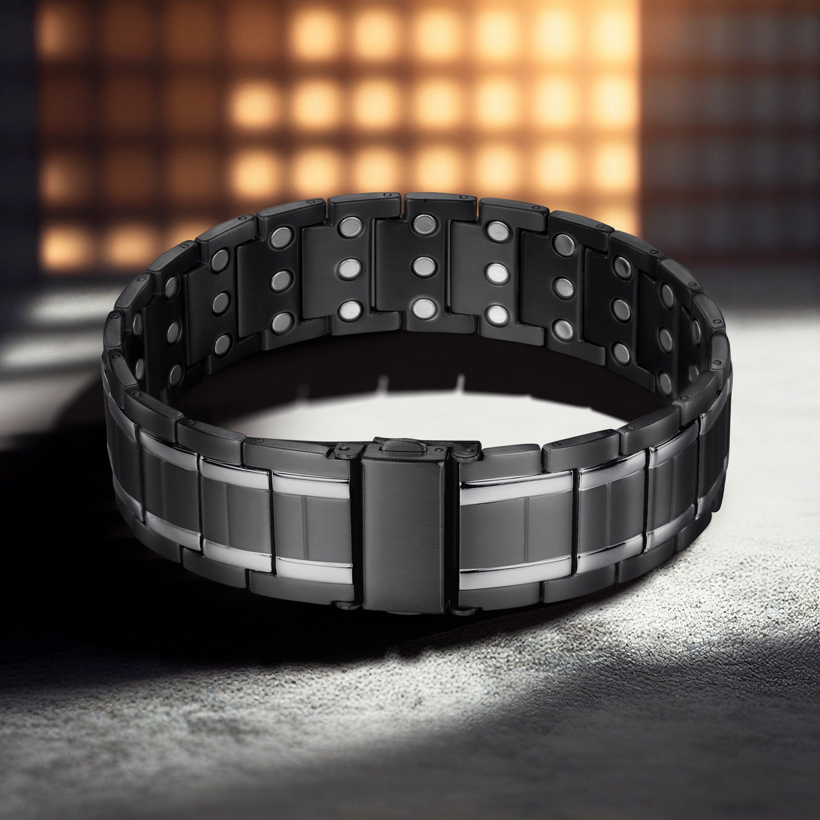 Powerful Strength Black Stainless Steel 3X Magnetic Bracelet for Men