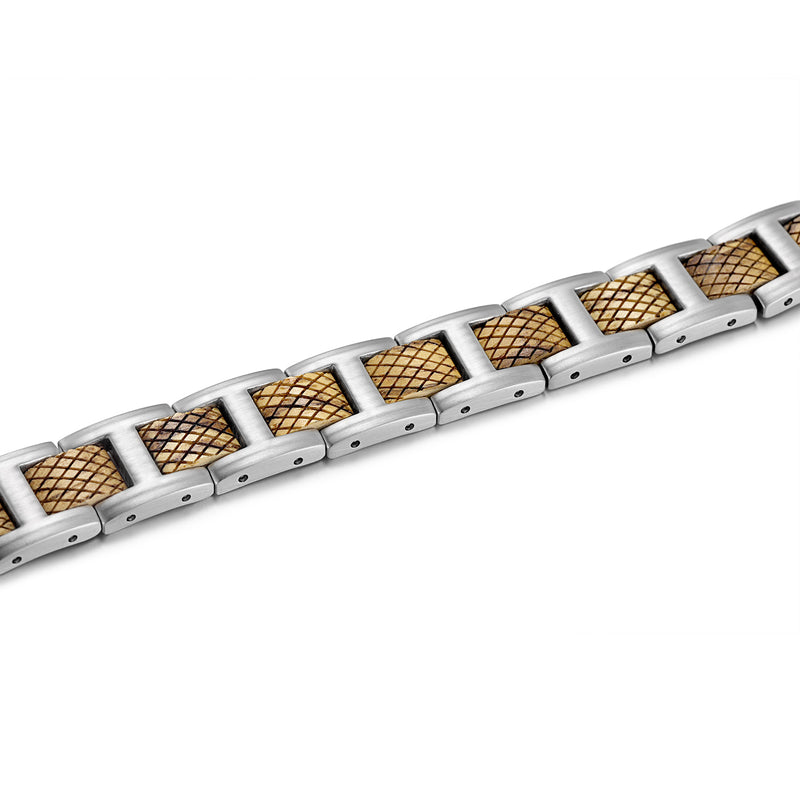 Powerful Stainless Steel Magnetic Bracelet , Silver , OSB-2406S-Matt