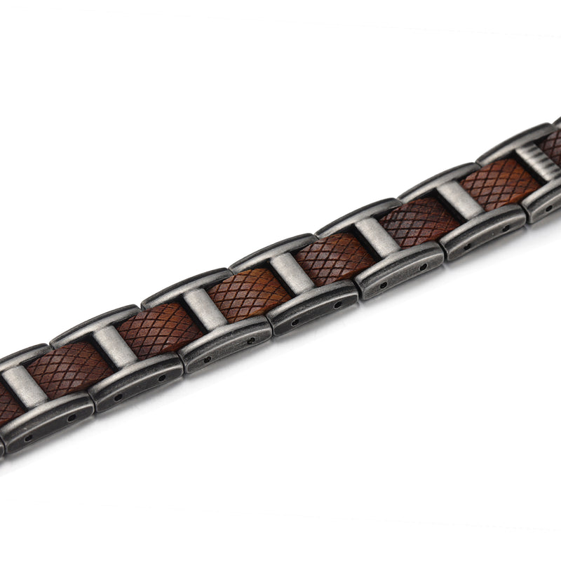 Powerful Stainless Steel Magnetic Bracelet , Black , OSB-2427S-Anti