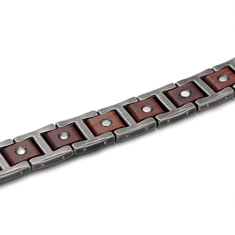 Powerful Stainless Steel Magnetic Bracelet , Black , OSB-2427S-Anti