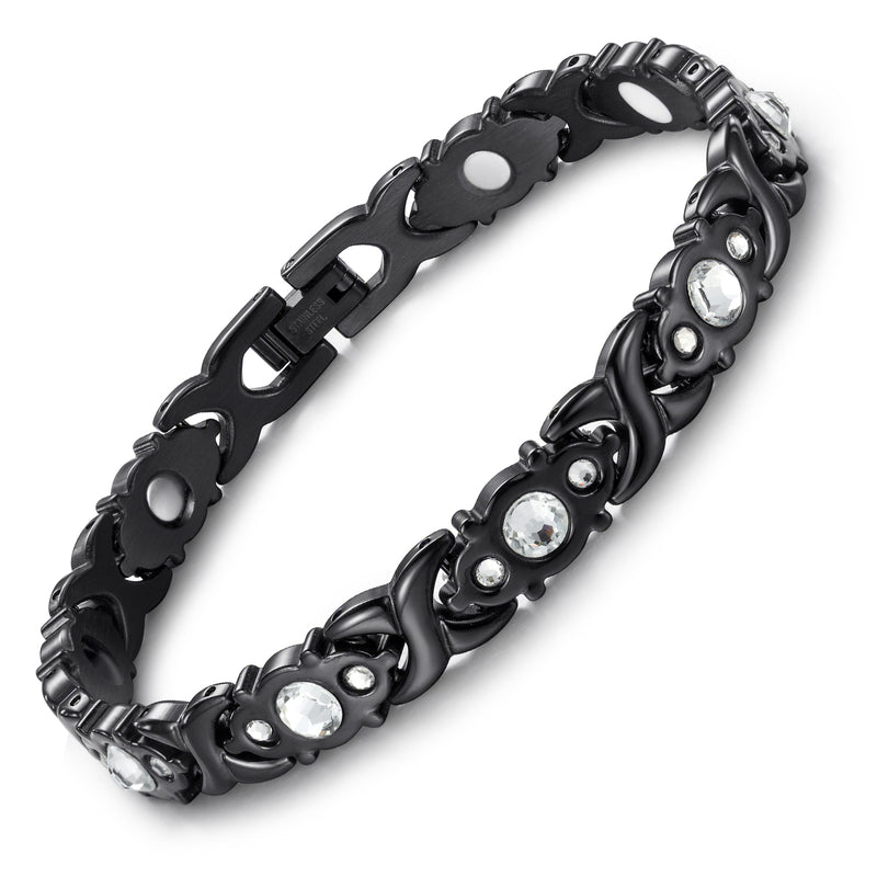 Valentine's Day Gifts - Stainless Steel Magnetic Bracelets , OSB-1541BKWFIR