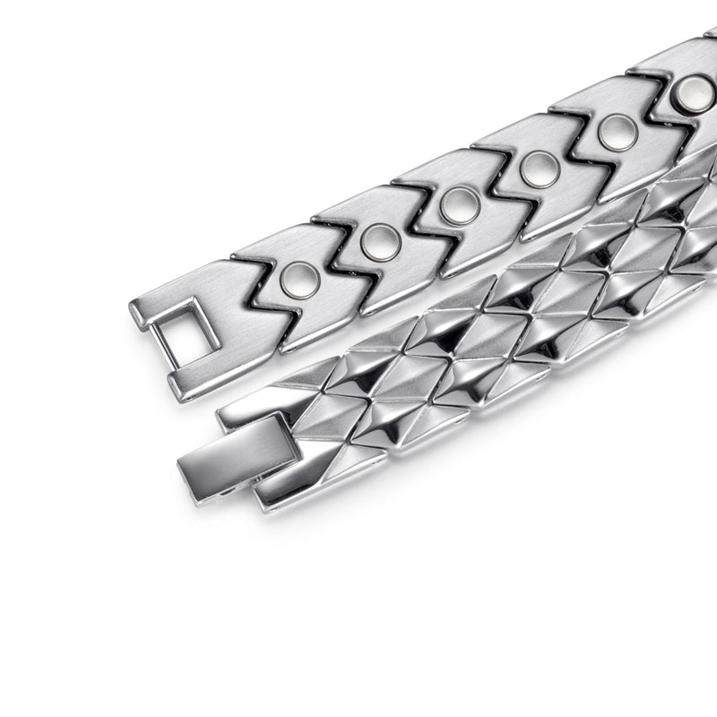 Powerful Stainless Steel Magnetic Bracelet , Silver , OSB-2394S-M