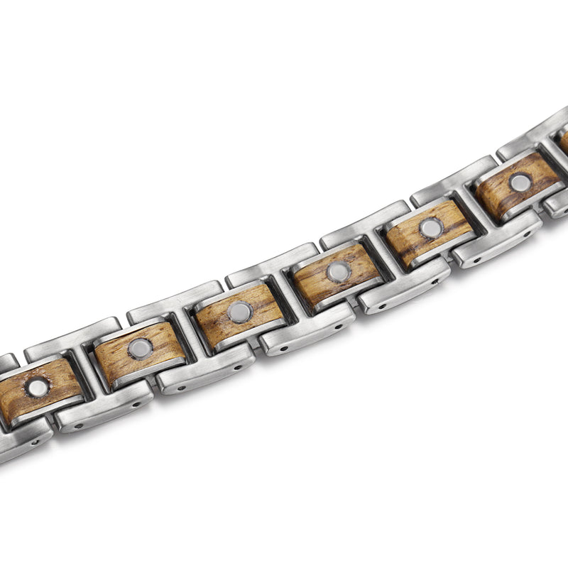 Powerful Stainless Steel Magnetic Bracelet , Silver , OSB-2406S-Matt