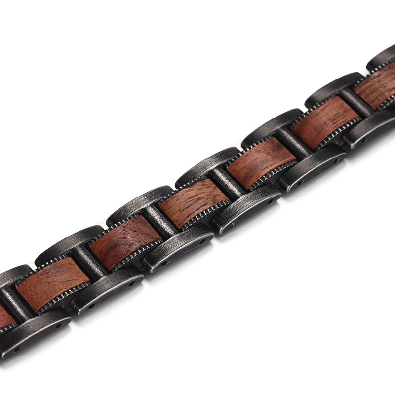 Powerful Stainless Steel Magnetic Bracelet , Black , OSB-2406S-Anti