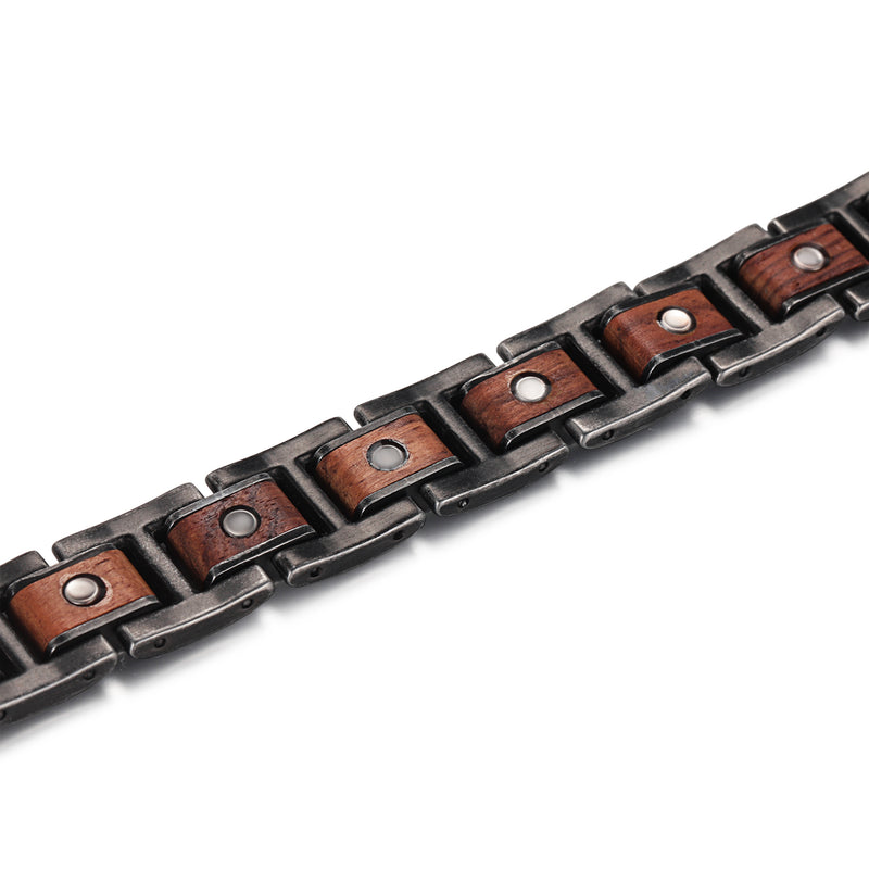 Powerful Stainless Steel Magnetic Bracelet , Black , OSB-2406S-Anti