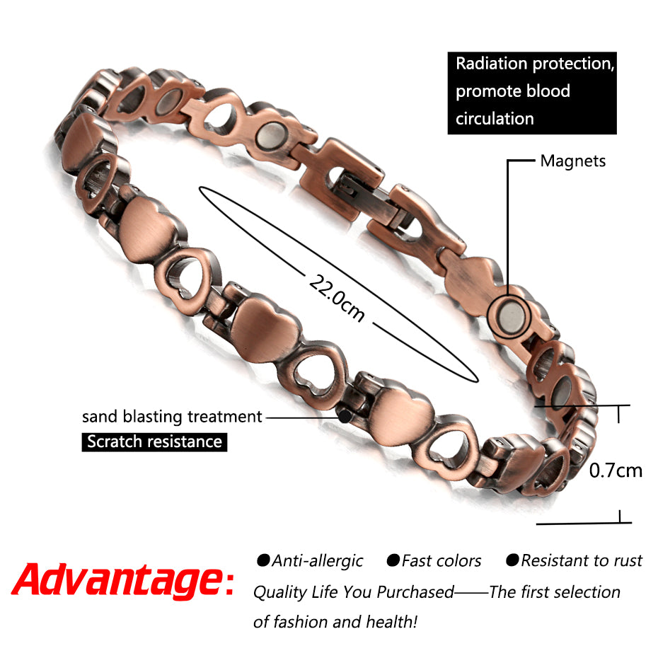 Women Pure Copper Magnetic Bracelet , OCB-082