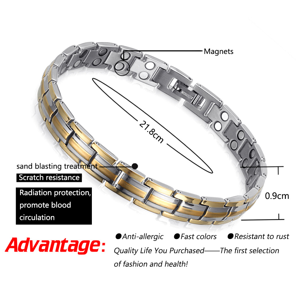 High Gauss Most Effective Powerful Women Titanium Magnetic Therapy Bracelet