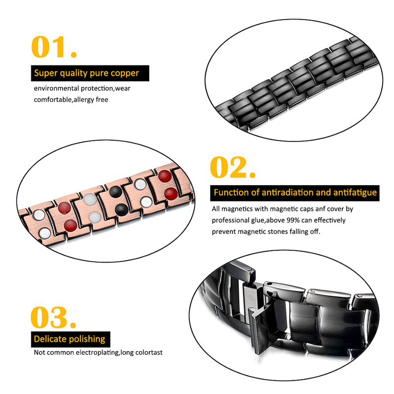 Copper Magnetic Bracelets for Joint Pain , OCB-1537FIRGUN