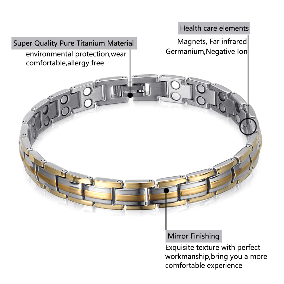 High Gauss Most Effective Powerful Women Titanium Magnetic Therapy Bracelet