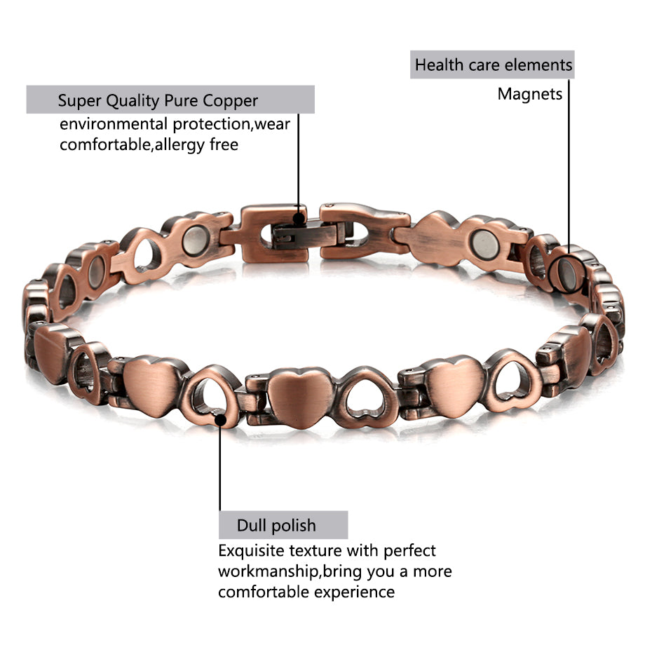 Women Pure Copper Magnetic Bracelet , OCB-082