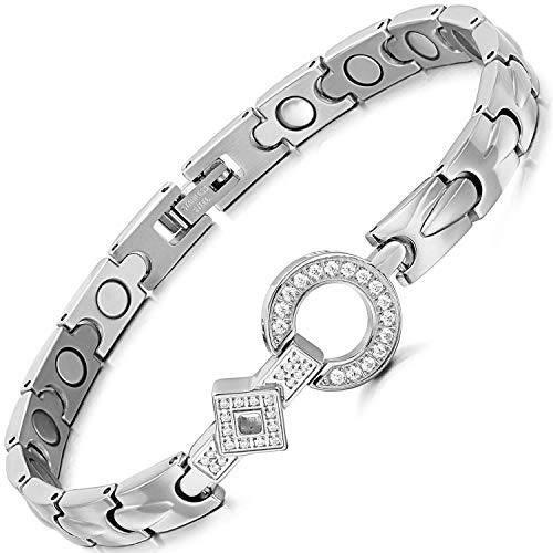 Stainless Steel Womens Magnetic Bracelet for Pain Relieve
