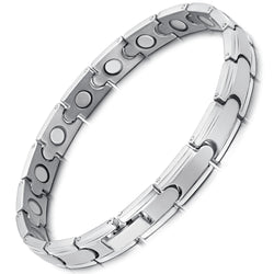 Titanium Ultra Strength Magnetic Bracelets , Silver , OTB-028S