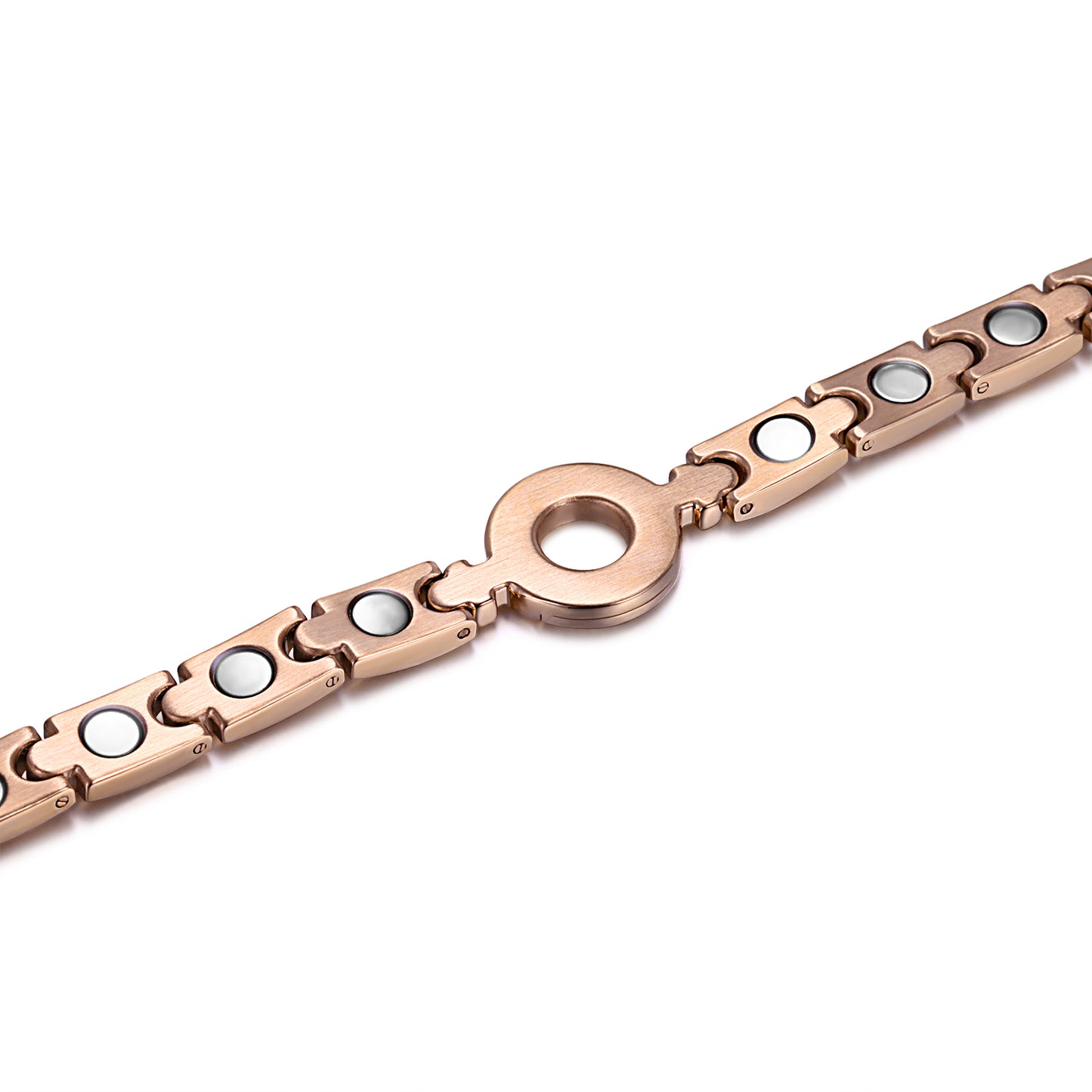 Stainless Steel Womens Magnetic Bracelet , Silver/Rose Gold , OSB-2202