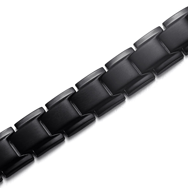 Stainless Steel Powerful Magnetic Therapy Bracelet , Black , OSB-1540BK-MATT