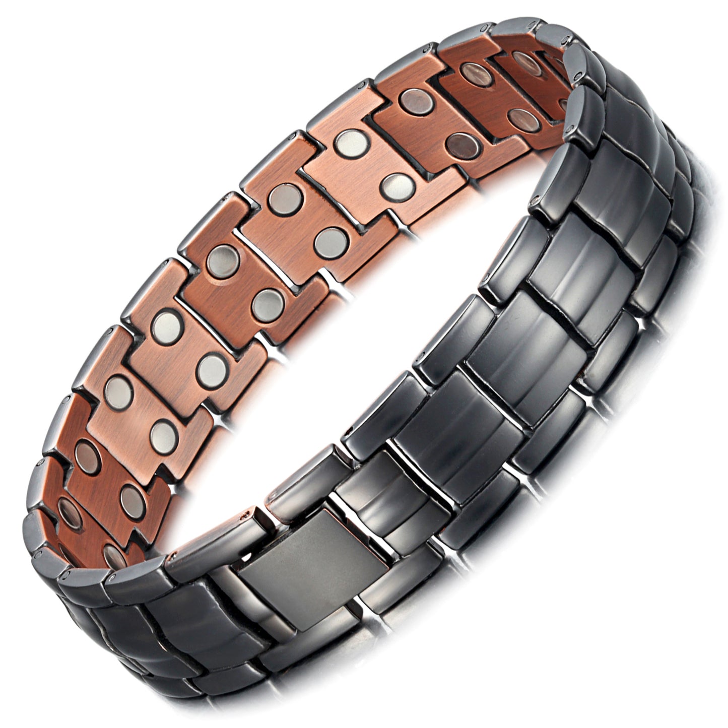 Endurance Shield  Black Plating Copper Magnetic Bracelet