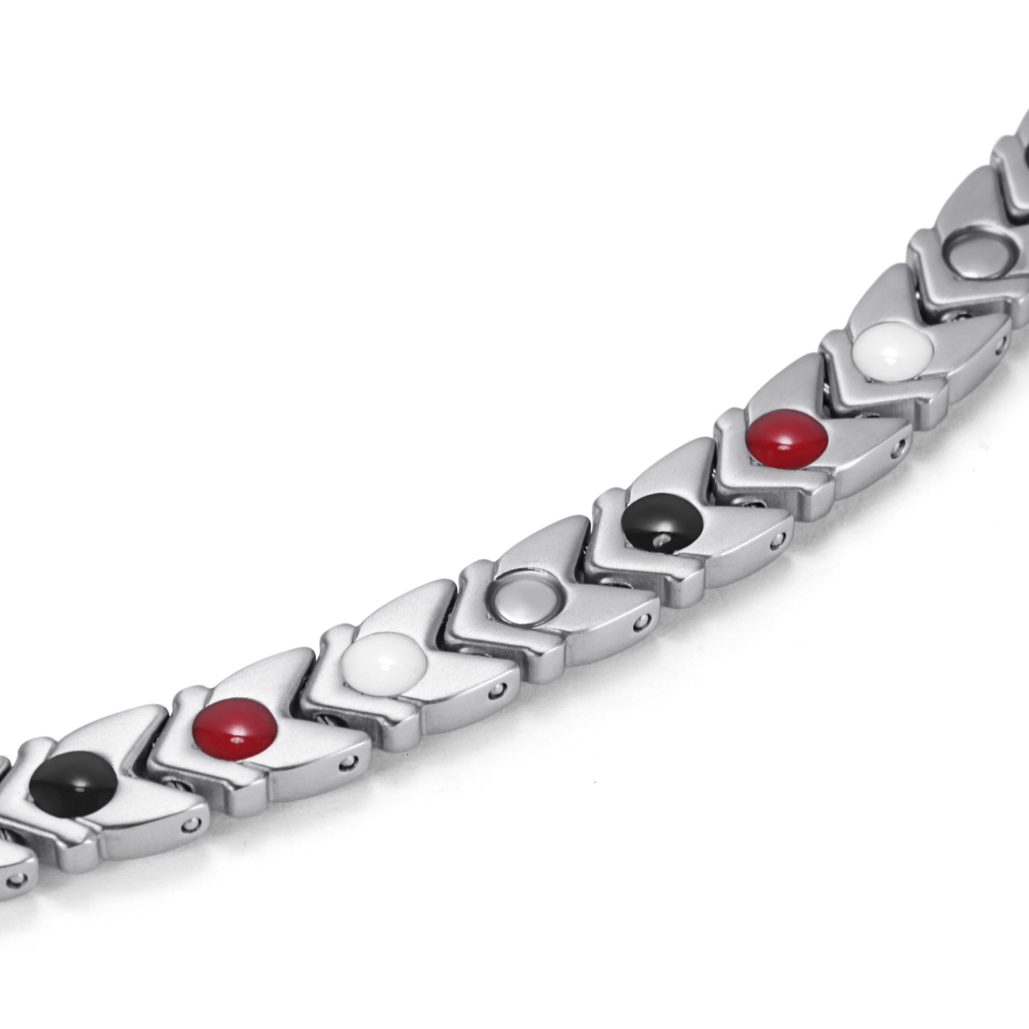 Titanium Woman's Powerful Magnetic Bracelet , Silver Gold , OTB-034SGFIR