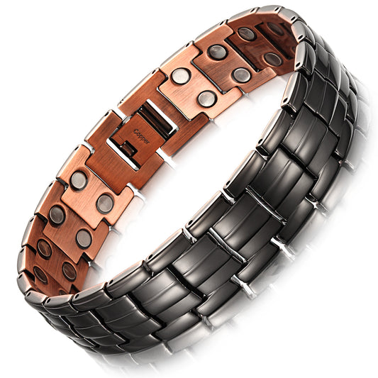 Magnetic Shield Black Plating Copper Magnetic Bracelet