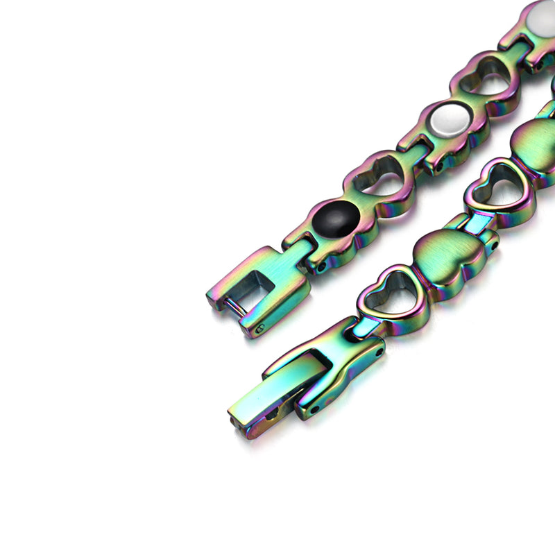 Stainless Steel Powerful Women Bracelet , Mix Color , OSB-082CRFIR