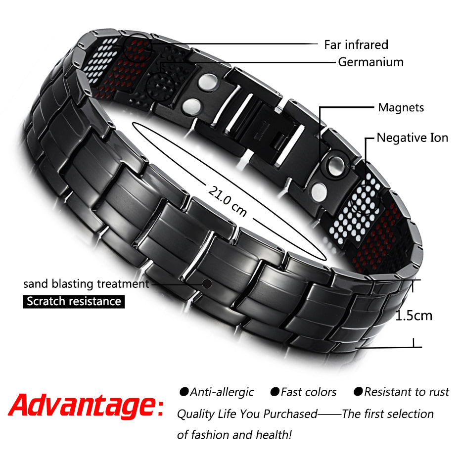 Titanium Edge Magnetic Bracelet for Men