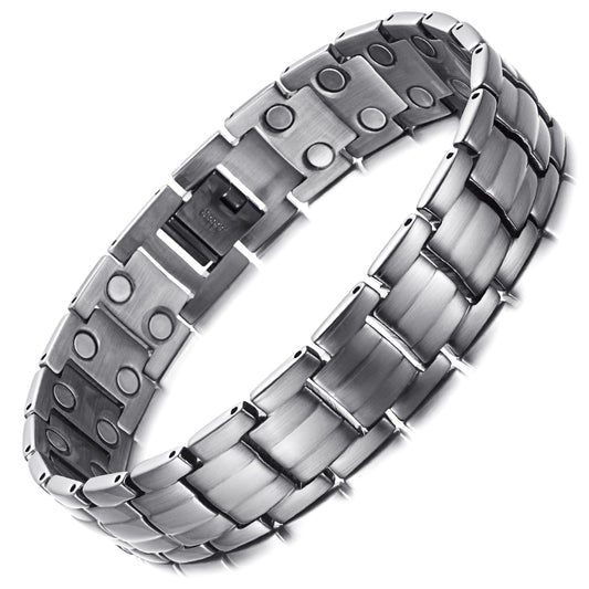 Copper Plating Silver Magnetic Therapy Bracelet , OCB-1537V