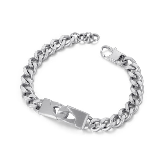 Powerful Stainless Steel Magnetic Bracelet , Silver , OSB-2328S-Matt